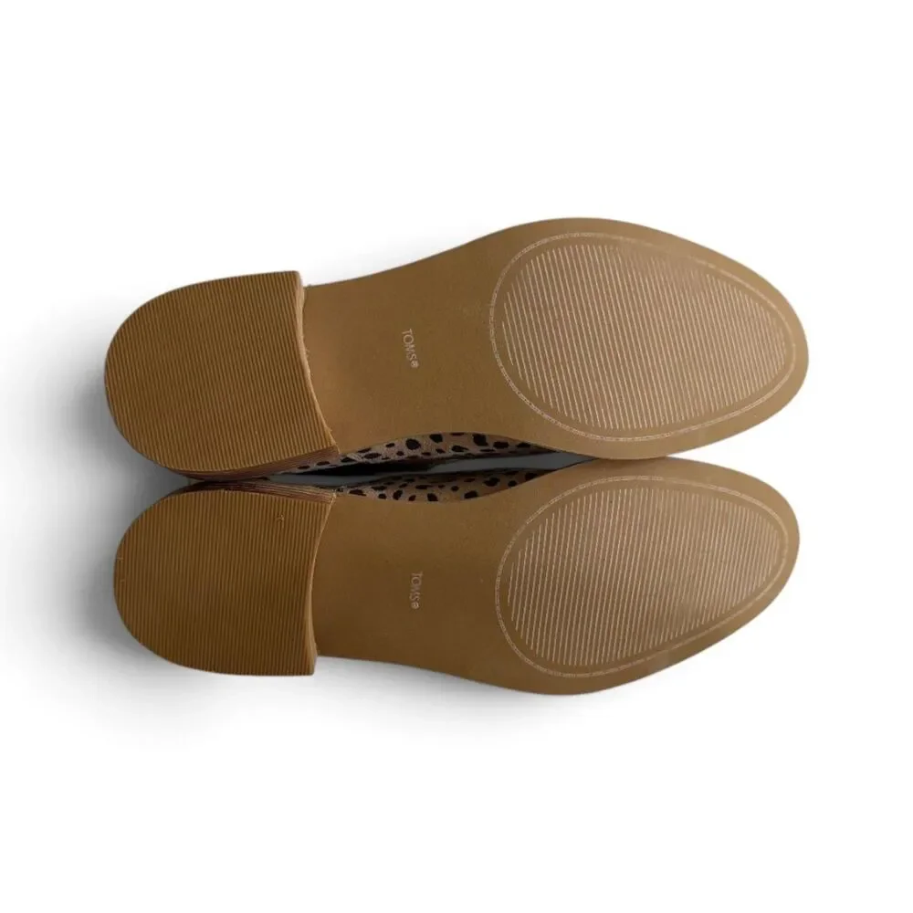 Toms Charli Desert Tan Cheetah Chelsea Pull On Boots, NWT! Size 11